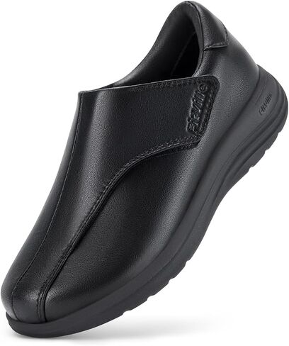 FitVille Diabetic Shoes for Women Slip On Classic Oxford Shoes Adjustable Strap Business Formal Dress Shoes PU Leather Loafers Edema Shoes Plantar Fasciitis Sneakers - EasyTop Dress Shoes V1 in Kuwait