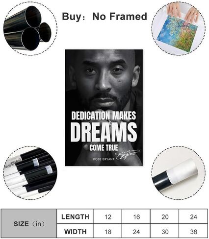 Generic Kobe Bryant Poster Basketball Sports Legend Star Signed 4 Canvas Poster Bedroom Decor Landscape Office Room Decor Gift Unframe-12x18inch(30x45cm) in Saudi Arabia
