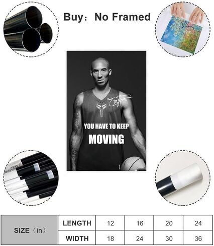 Generic Kobe Bryant Poster Basketball Sports Legend Star Signed 4 Canvas Poster Bedroom Decor Landscape Office Room Decor Gift Unframe-12x18inch(30x45cm) in Saudi Arabia