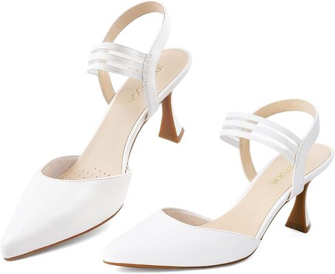 JENN ARDOR Women's Slingback Kitten Heels Pointed Closed Toe Low Stiletto Heels Dress Pumps Shoes for Women Comfortable Low Heeled Sandals Wedding Party Pumps in Kuwait