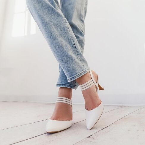 JENN ARDOR Women's Slingback Kitten Heels Pointed Closed Toe Low Stiletto Heels Dress Pumps Shoes for Women Comfortable Low Heeled Sandals Wedding Party Pumps in Kuwait