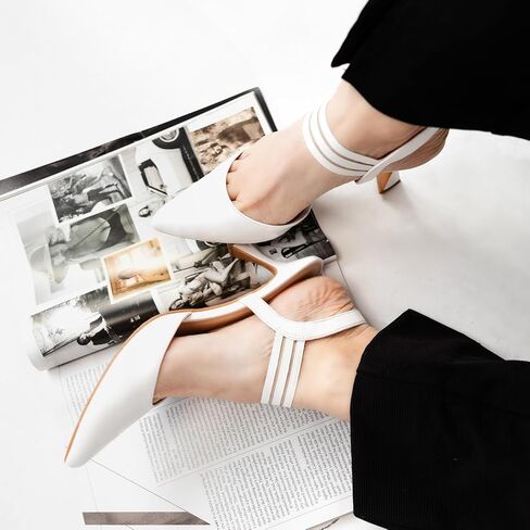 JENN ARDOR Women's Slingback Kitten Heels Pointed Closed Toe Low Stiletto Heels Dress Pumps Shoes for Women Comfortable Low Heeled Sandals Wedding Party Pumps in Kuwait