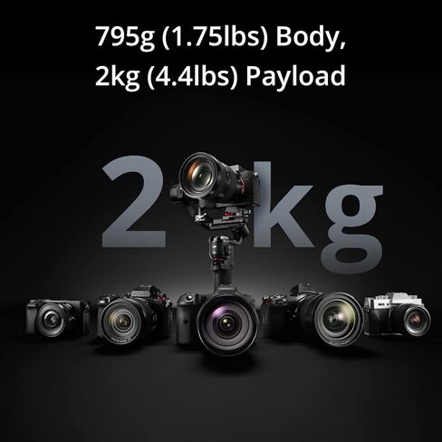 DJI RS 3 Mini، مثبت خفيف الوزن بدون مرآة ثلاثي المحاور لكاميرات Canon/Sony/Panasonic/Nikon/Fujifilm، حمولة تم اختبارها بوزن 2 كجم (4.4 رطل)، التحكم في مصراع البلوتوث، التصوير العمودي الأصلي (متجدد) in Kuwait