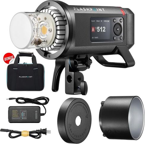 Flashpoint XPLOR 600PRO II TTL R2 600ws 2.4GHz Battery-Powered All-in-One Flash 40W Bicolor Led, Color Screen, Color Groups Indicator, Freeze Mode, 1/1 to 1/512 in 0.1 Increment Steps (Kit with Bag) in Saudi Arabia