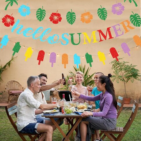 Schools Out for Summer Banner,Glitter Pre-Strung Schools Out for Summer Decorations End of School Year Party Decorations Last Day of School Banner Summer Pool Beach Party Decorations 3Pcs in Saudi Arabia