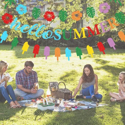 Schools Out for Summer Banner,Glitter Pre-Strung Schools Out for Summer Decorations End of School Year Party Decorations Last Day of School Banner Summer Pool Beach Party Decorations 3Pcs in Saudi Arabia