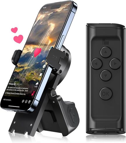 Remote Control Scrolling for TikTok, Page Turner for Ebook App, Bluetooth Phone Remote for Camera Selfie, Video Record, TikTok Bluetooth Remote Control with Cell Phone Holder for iOS Android in Saudi Arabia