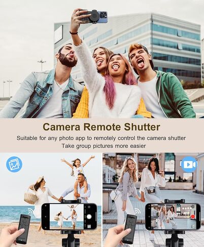 Remote Control Scrolling for TikTok, Page Turner for Ebook App, Bluetooth Phone Remote for Camera Selfie, Video Record, TikTok Bluetooth Remote Control with Cell Phone Holder for iOS Android in Saudi Arabia