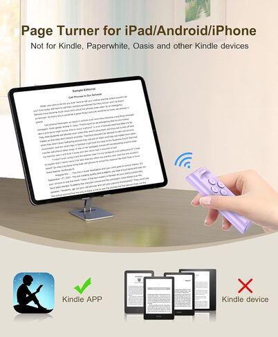 Remote Control Scrolling for TikTok, Page Turner for Ebook App, Bluetooth Phone Remote for Camera Selfie, Video Record, TikTok Bluetooth Remote Control with Cell Phone Holder for iOS Android in Saudi Arabia
