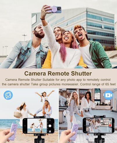 Remote Control Scrolling for TikTok, Page Turner for Ebook App, Bluetooth Phone Remote for Camera Selfie, Video Record, TikTok Bluetooth Remote Control with Cell Phone Holder for iOS Android in Saudi Arabia