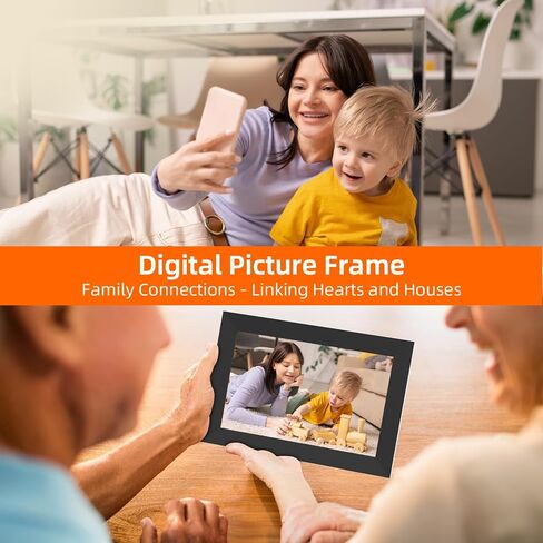 Digital Picture Frame WiFi 16GB, 10.1 Inch Digital Photo Frame, Share Photos to Electronic Picture Frame via App from Anywhere, 1280x800 Touch Screen, Auto-Rotate, Warm Gift for Family (Black) in Saudi Arabia