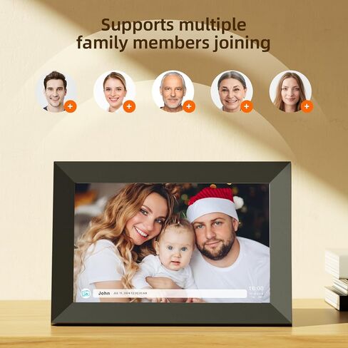 Digital Picture Frame WiFi 16GB, 10.1 Inch Digital Photo Frame, Share Photos to Electronic Picture Frame via App from Anywhere, 1280x800 Touch Screen, Auto-Rotate, Warm Gift for Family (Black) in Saudi Arabia