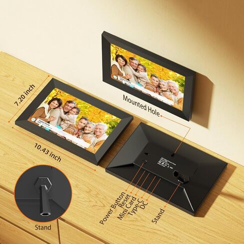 Digital Picture Frame WiFi 16GB, 10.1 Inch Digital Photo Frame, Share Photos to Electronic Picture Frame via App from Anywhere, 1280x800 Touch Screen, Auto-Rotate, Warm Gift for Family (Black) in Saudi Arabia