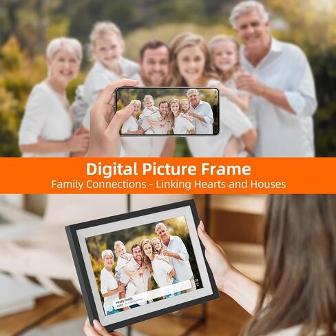 Digital Picture Frame WiFi 16GB, 10.1 Inch Digital Photo Frame, Share Photos to Electronic Picture Frame via App from Anywhere, 1280x800 Touch Screen, Auto-Rotate, Warm Gift for Family (Black) in Saudi Arabia