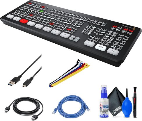 كابل Blackmagic Design ATEM Mini Extreme Switcher (SWATEMMINICEXT) USB-C، كابل الشبكة، مجموعة التنظيف، أشرطة سلك كابل HDMI + المزيد in Saudi Arabia