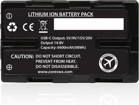 Core NANOU98X, 98wh Micro Sized Sony BPU-Style Smart Battery Pack, 14.8v 6.6Ah. 10A Draw with Fuel Gauge, USBCPD and Ptap in Saudi Arabia
