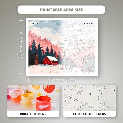 Paint by Numbers kit for Adults Beginner and Kids, Simple and Easy Adult Paint by Number Kits, DIY Oil Painting Crafts on 16x20Inch Canvas for Home Wall Decor or Gifts, Ocean in Saudi Arabia