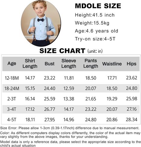 CARETOO Toddler Boy Clothes Suit Gentleman Wedding Outfits Kids Formal Dress Shirt Bowtie Long Suspender Pants Overalls 1-5T in Kuwait