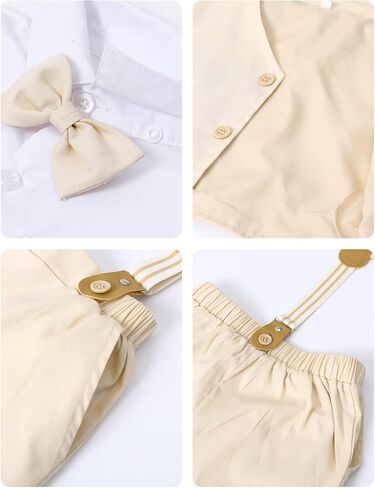 A&J DESIGN Toddler Boys Formal Clothes with Suspender Baby Wedding Outfit Kids Dress Suit Set in Kuwait
