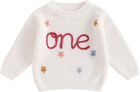 First Birthday Outfit Girl 1st Birthday Boy Gifts Sweatshirt Girls One Birthday Sweater Knitted Tops Fall Winter in Saudi Arabia