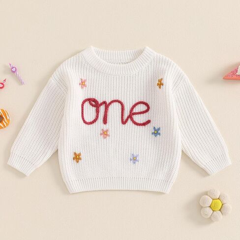First Birthday Outfit Girl 1st Birthday Boy Gifts Sweatshirt Girls One Birthday Sweater Knitted Tops Fall Winter in Saudi Arabia