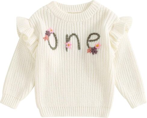 First Birthday Outfit Girl 1st Birthday Boy Gifts Sweatshirt Girls One Birthday Sweater Knitted Tops Fall Winter in Saudi Arabia