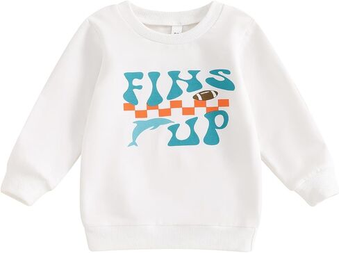 سترة Dcohmch للأطفال الصغار من الأولاد والبنات لكرة القدم بأكمام طويلة ورقبة دائرية وطباعة حروف وقميص بلوفر ملابس خريفية in Kuwait