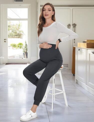 PACBREEZE مستلزمات الحمل النسائية مع 6 جيوب، ملابس العمل للأمومة، سراويل الحمل، S-XXL in Saudi Arabia