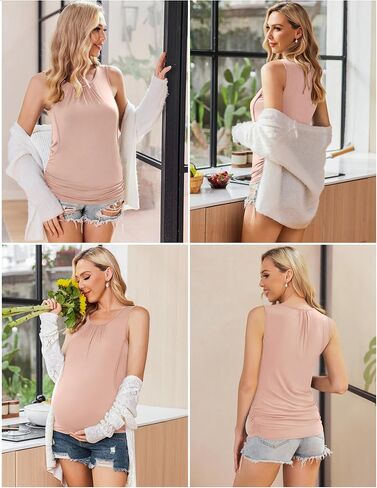 Ekouaer Women's Nursing Tank Tops for Breastfeeding 3 Packs Maternity Shirts Double Layer Pregnancy Clothes S-XXL in Saudi Arabia