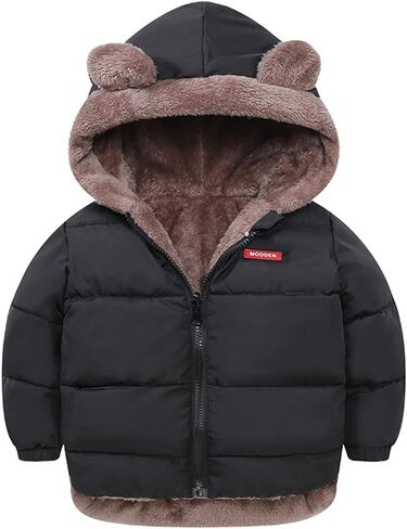 JiAmy Baby Winter Fleece Coat Kids Boys Jacket Outwear Girls Padded Clothes Grey 1-2 Years in Kuwait