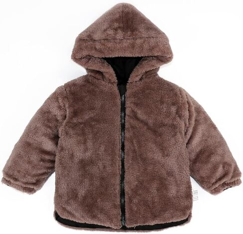 JiAmy Baby Winter Fleece Coat Kids Boys Jacket Outwear Girls Padded Clothes Grey 1-2 Years in Kuwait