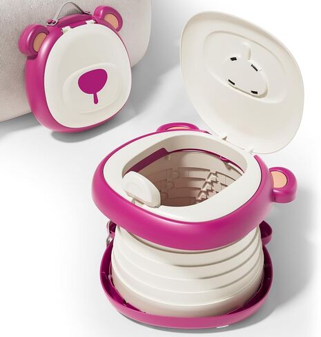 Travel Potty Seat for Toddler，Foldable Car Potty for Toddler, Portable Toilet Seat for Kids with Potty Liners, Absorbent Pads, Portable Potty Seat for Toddler Travel, Camping And Outdoor Use in Saudi Arabia