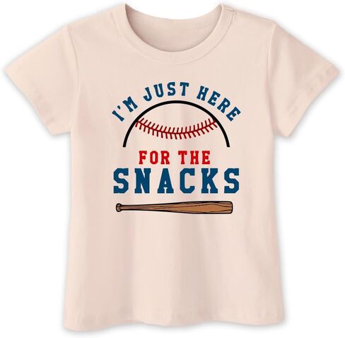 Toddler Baby Boys Girls Baseball T-shirt I'm Just Here for The Snacks Funny Short Sleeve Tee Top in Kuwait