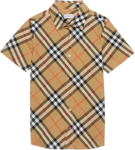 BURBERRY Baby Boys' Owen Check Short Sleeve Button Down Shirt (Infant/Toddler) in Saudi Arabia