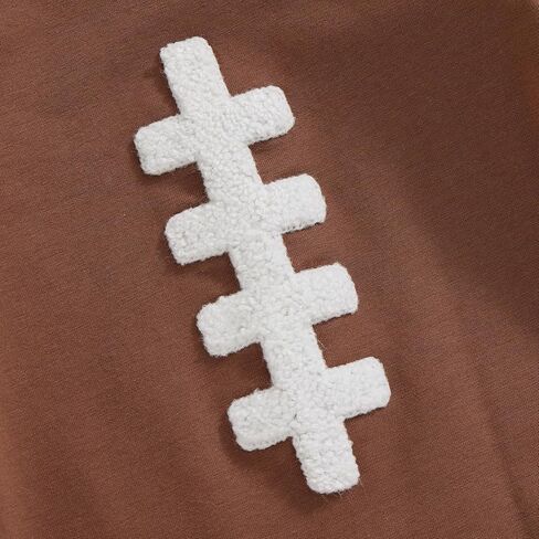 Lamuusaa Newborn Baby Boy Football Outfit Long Sleeve Football Embroidery Romper One Piece Bodysuit Jumpsuit 0-18M in Saudi Arabia