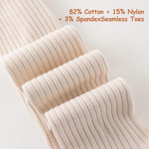 Meeshine Baby Girls Cable Knit Tights Toddler Cotton Footed Leggings Solid Seamless Winter Stocking Pants for Kids,5 Pack in Saudi Arabia