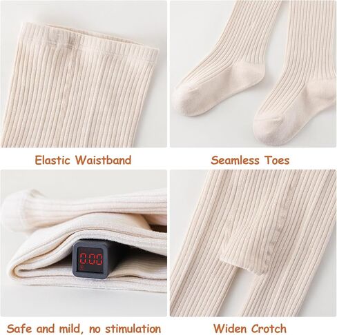 Meeshine Baby Girls Cable Knit Tights Toddler Cotton Footed Leggings Solid Seamless Winter Stocking Pants for Kids,5 Pack in Saudi Arabia