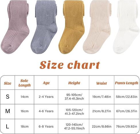 Meeshine Baby Girls Cable Knit Tights Toddler Cotton Footed Leggings Solid Seamless Winter Stocking Pants for Kids,5 Pack in Saudi Arabia