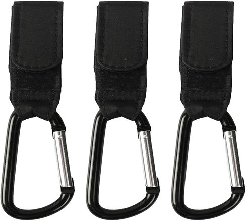 Stroller Hook, Adjustable Stroller Bag Hook, Stroller Hooks for Bags, Stroller Clips Stroller Straps, Stroller Hooks for Strollers, Wheelchairs, Shopping, 2 Pack, Black in Saudi Arabia