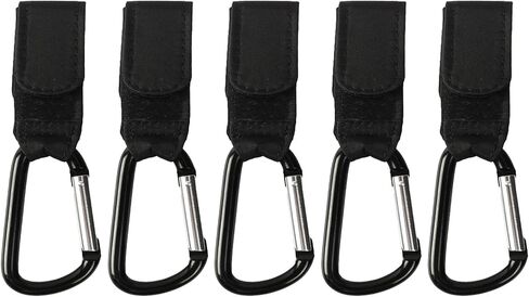 Stroller Hook, Adjustable Stroller Bag Hook, Stroller Hooks for Bags, Stroller Clips Stroller Straps, Stroller Hooks for Strollers, Wheelchairs, Shopping, 2 Pack, Black in Saudi Arabia