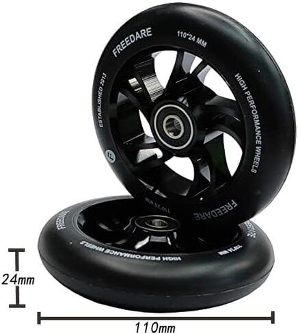 FREEDARE 100mm/110mm Pro Stunt Scooter Replacement Wheels Pair 2pcs with ABEC Bearings in Saudi Arabia
