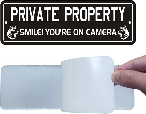 No Trespassing Signs Private Property, (2 Pack) Self-adhesive Aluminum Signs for House Door or Wall, 9 x 3 inch Reflective No Fade Metal Sings for Indoor Outdoor Use (No Trespassing) in Saudi Arabia