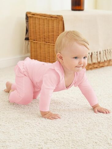 Haloumoning Baby Girl Clothes Outfits Cute Baby Ruffle Romper and Pants Clothing Sets 6M-5T in Saudi Arabia