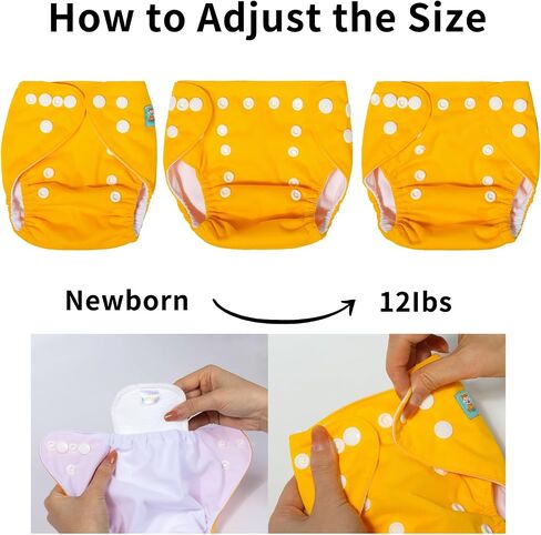 ALVABABY Newborn Cloth Diapers,Reusable Cloth Diaper for Preemie,6pcs Diaper Covers with 12 Newborn Diaper Inserts, Less Than 12pounds Baby Boy in Saudi Arabia