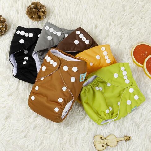 ALVABABY Newborn Cloth Diapers,Reusable Cloth Diaper for Preemie,6pcs Diaper Covers with 12 Newborn Diaper Inserts, Less Than 12pounds Baby Boy in Saudi Arabia