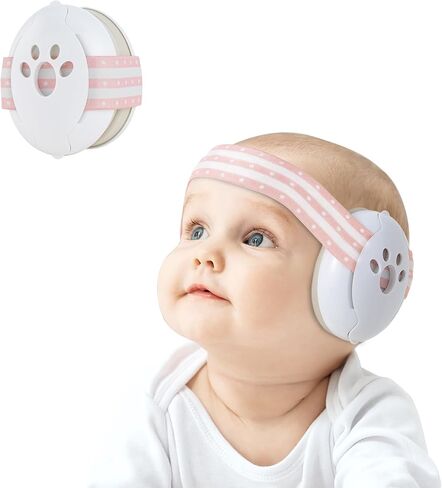Yoofoss Baby Ear Muffs Noise Protection for Infant and Babies Up to 36 Months - Noise Cancelling Headphones for Ear Protection, Sleep, Travel Pink in Saudi Arabia