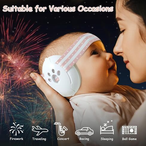 Yoofoss Baby Ear Muffs Noise Protection for Infant and Babies Up to 36 Months - Noise Cancelling Headphones for Ear Protection, Sleep, Travel Pink in Saudi Arabia