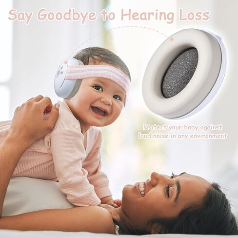 Yoofoss Baby Ear Muffs Noise Protection for Infant and Babies Up to 36 Months - Noise Cancelling Headphones for Ear Protection, Sleep, Travel Pink in Saudi Arabia