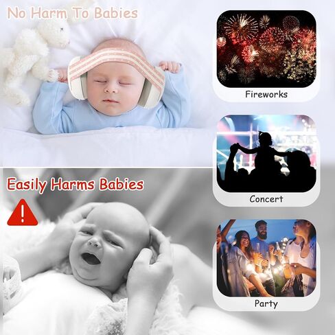 Yoofoss Baby Ear Muffs Noise Protection for Infant and Babies Up to 36 Months - Noise Cancelling Headphones for Ear Protection, Sleep, Travel Pink in Saudi Arabia