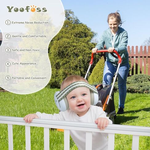 Yoofoss Baby Ear Muffs Noise Protection for Infant and Babies Up to 36 Months - Noise Cancelling Headphones for Ear Protection, Sleep, Travel Pink in Saudi Arabia